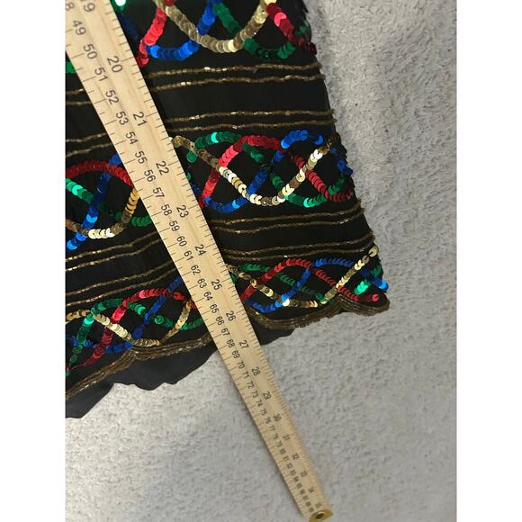 LAURENCE KAZAR Women's Blouse Short Sleeve Sequin Embellished 100% Silk.Size 1X - Picture 4 of 6